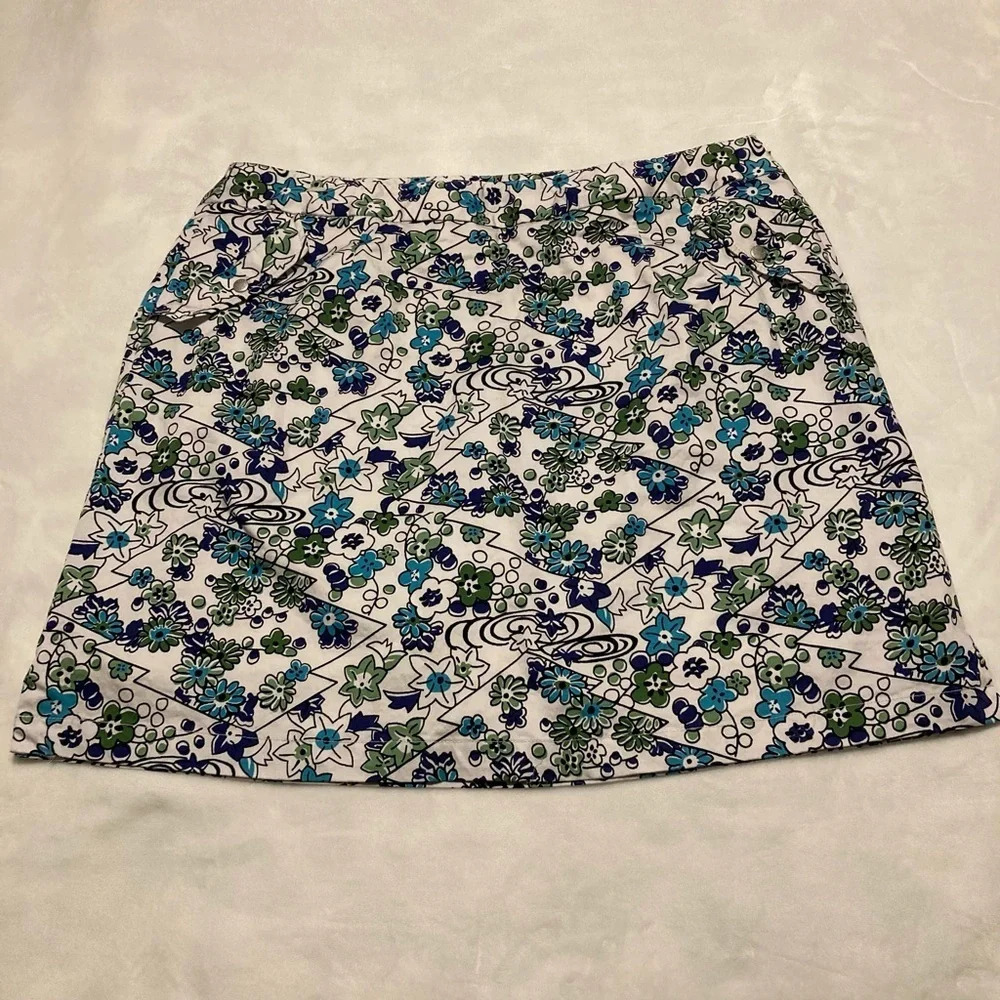 Liz Golf By Liz Claiborne NWOT Floral Skort Side Zip 14W